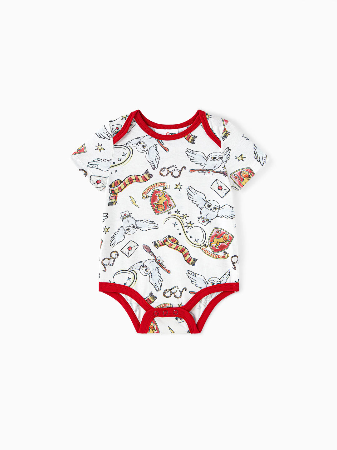 Harry Potter Baby Boy/Girl Short-sleeve Graphic Print Naia™ Romper White