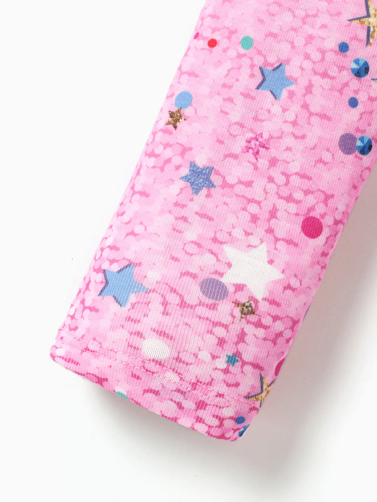 Disney Princess Toddler Girl 2pcs Ruffled Long-sleeve Top and Sequins Pants Set Pink