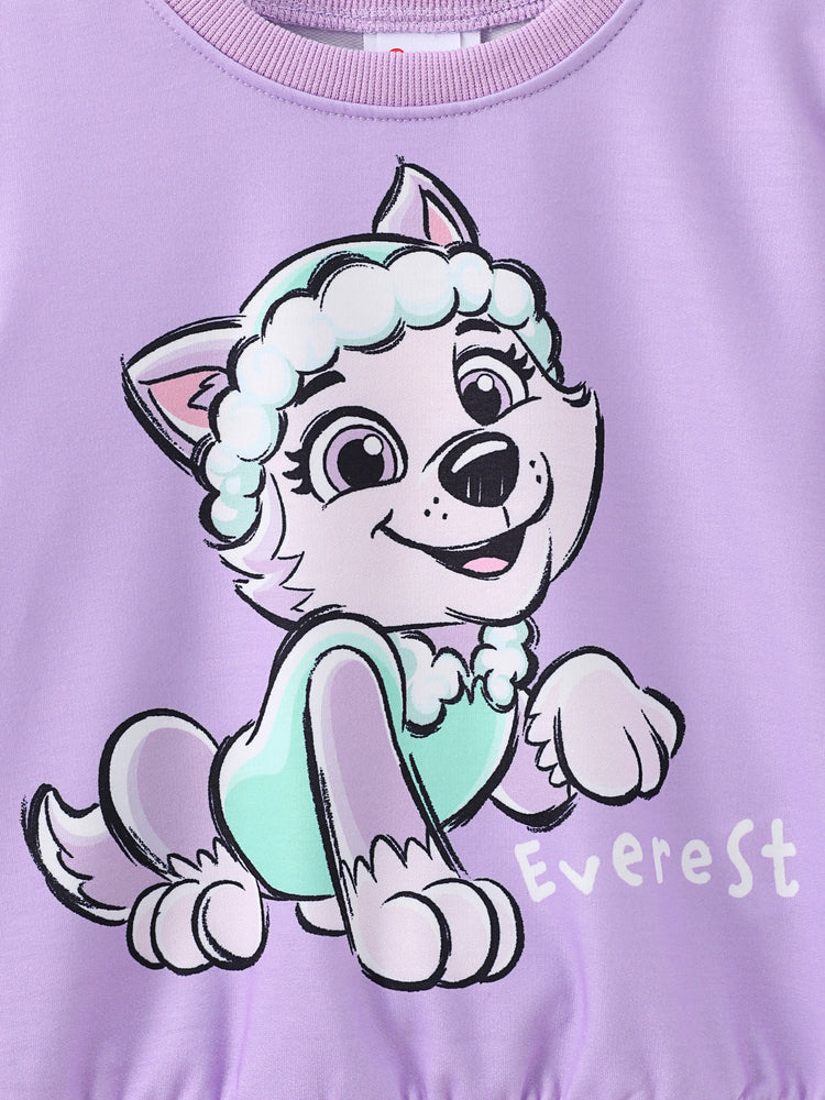 Sudadera con estampado Everest para niña pequeña de la Patrulla Canina en morado claro