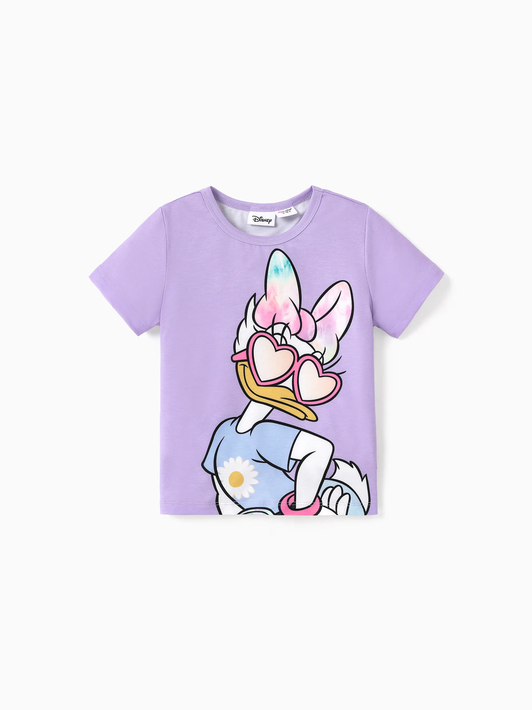T-shirt à manches courtes Disney Mickey et ses amis pour petite fille, imprimé marguerites, Naia™, rose