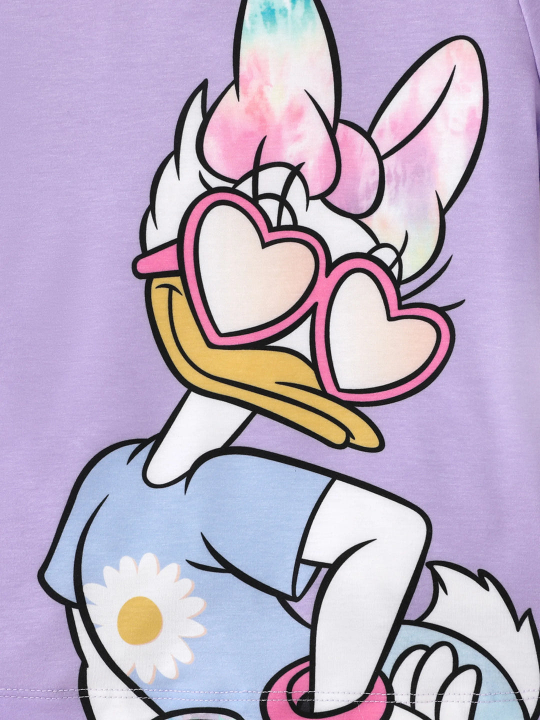 T-shirt à manches courtes Disney Mickey et ses amis pour petite fille, imprimé marguerites, Naia™, rose