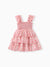 Toddler Girl Sweet Floral Print Smocked Ruffled Sleeveless Dress Pink