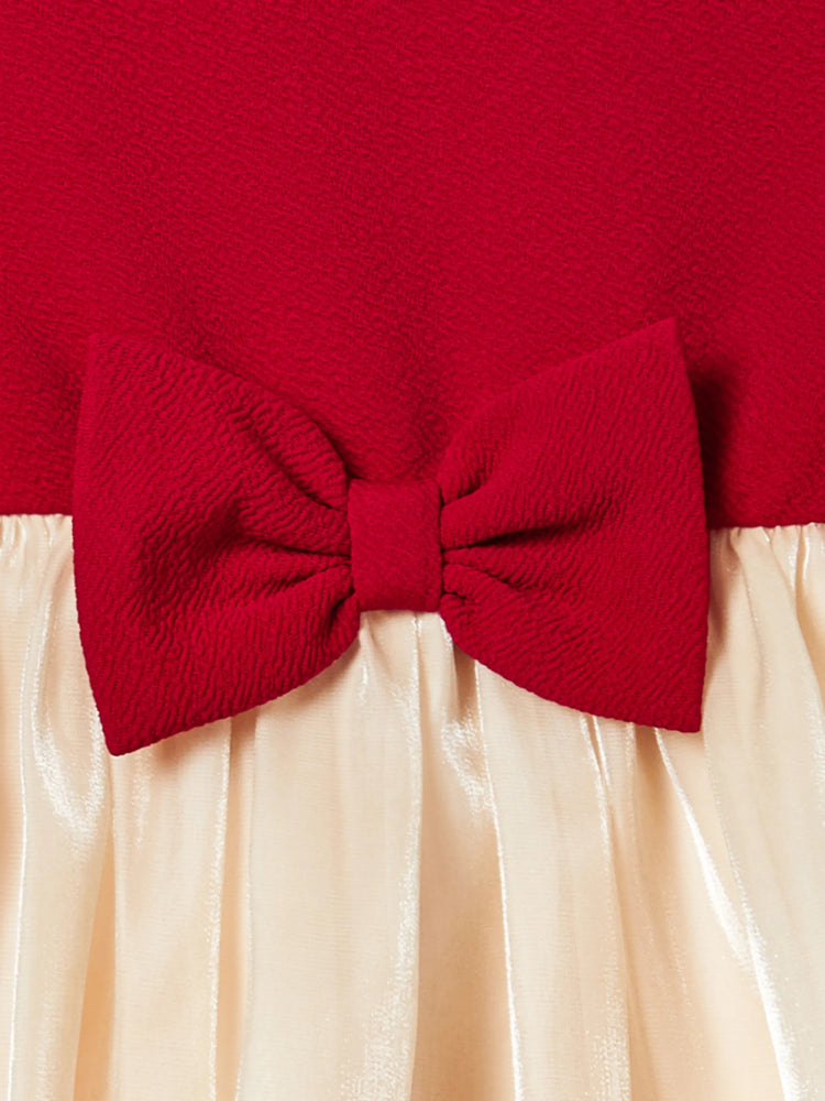 Ensembles assortis pour toute la famille : hauts à manches courtes et col à revers, couleur unie, robes sirène/en maille, rouge