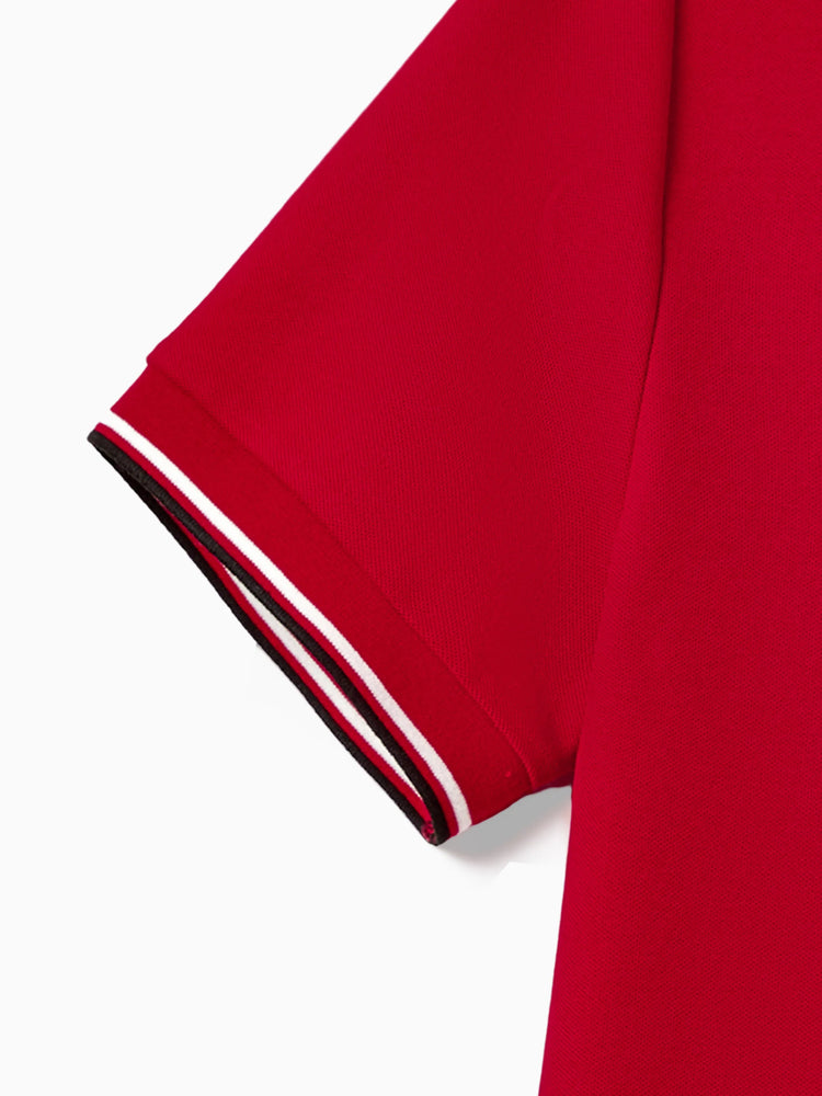 Ensembles assortis pour toute la famille : hauts à manches courtes et col à revers, couleur unie, robes sirène/en maille, rouge