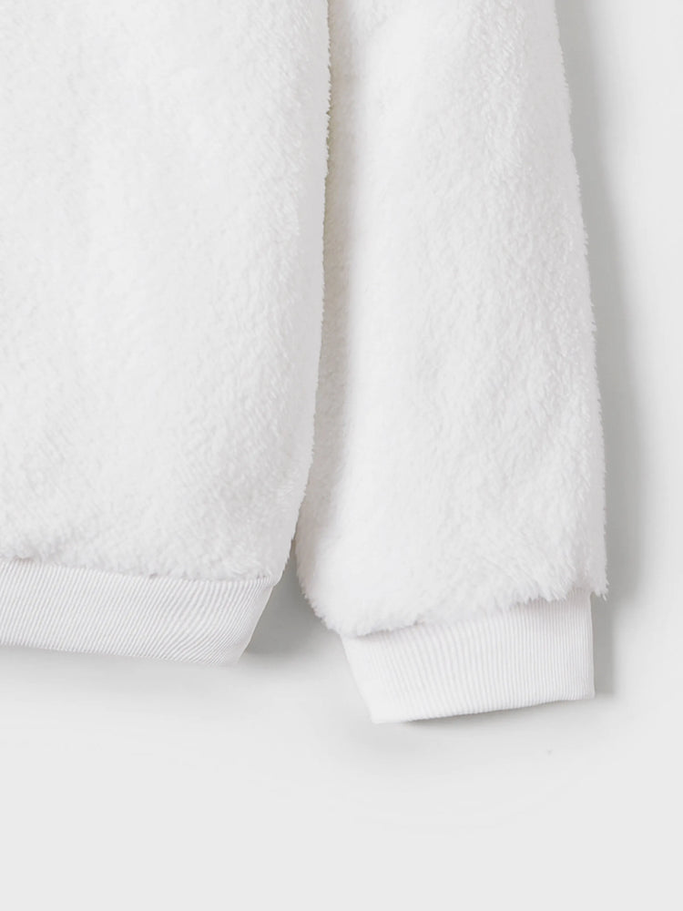 Christmas Family Matching Snowman Fleece Tops White