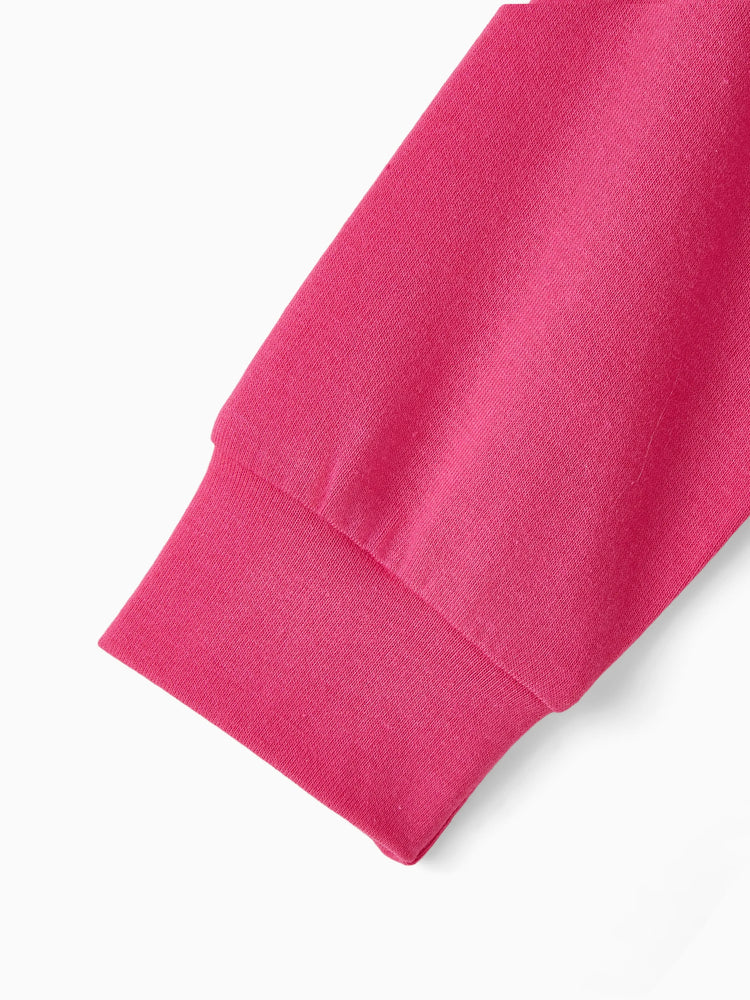 Combinaison à manches longues brodée avec lettres pour bébé fille Barbie, rose vif