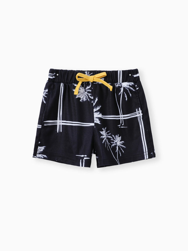 2-teiliges Kleinkind-T-Shirt mit trendigem Jungen-Blumenbaumdruck und Shorts gelb