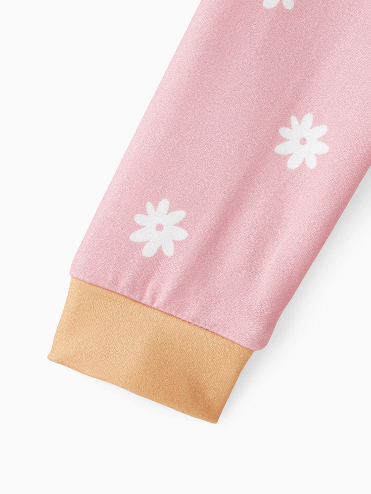 Barboteuse bébé fille Looney Tunes à imprimé échecs, fleurs et étoiles, rose