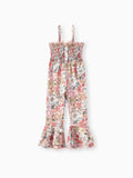 Toddler/Kid Girl Floral Horn Edge Jumpsuit Multicolor