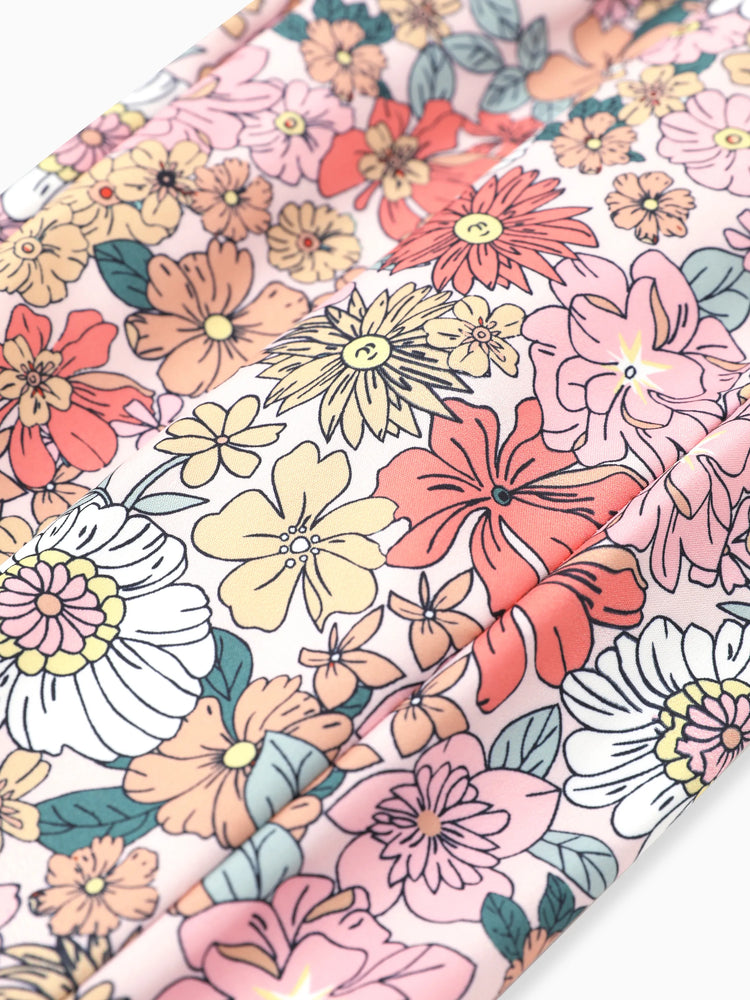 Toddler/Kid Girl Floral Horn Edge Jumpsuit Multicolor