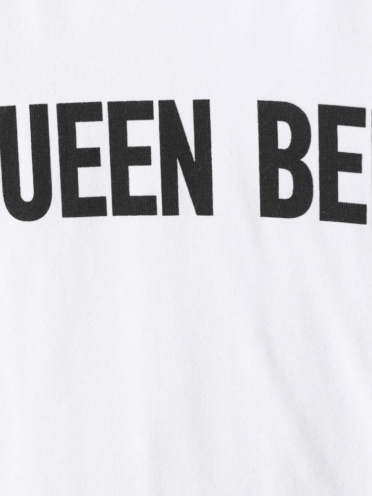 Ensemble 2 pièces pour fille : t-shirt blanc à manches courtes et short en jean déchiré, imprimé lettres