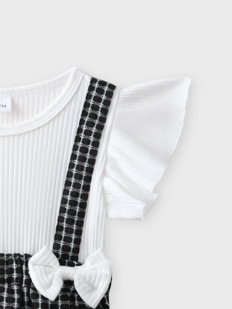 Little CoCo &amp; Gentlemen - Barboteuse à volants et nœud papillon pour bébé fille avec bandeau noir