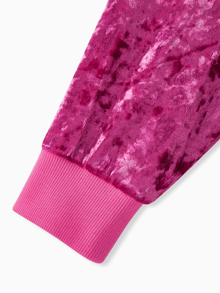 Barbie Kid Girl 2-teiliges langärmeliges Kapuzenpullover- und Hosenset mit Buchstabenstickerei  Rosa