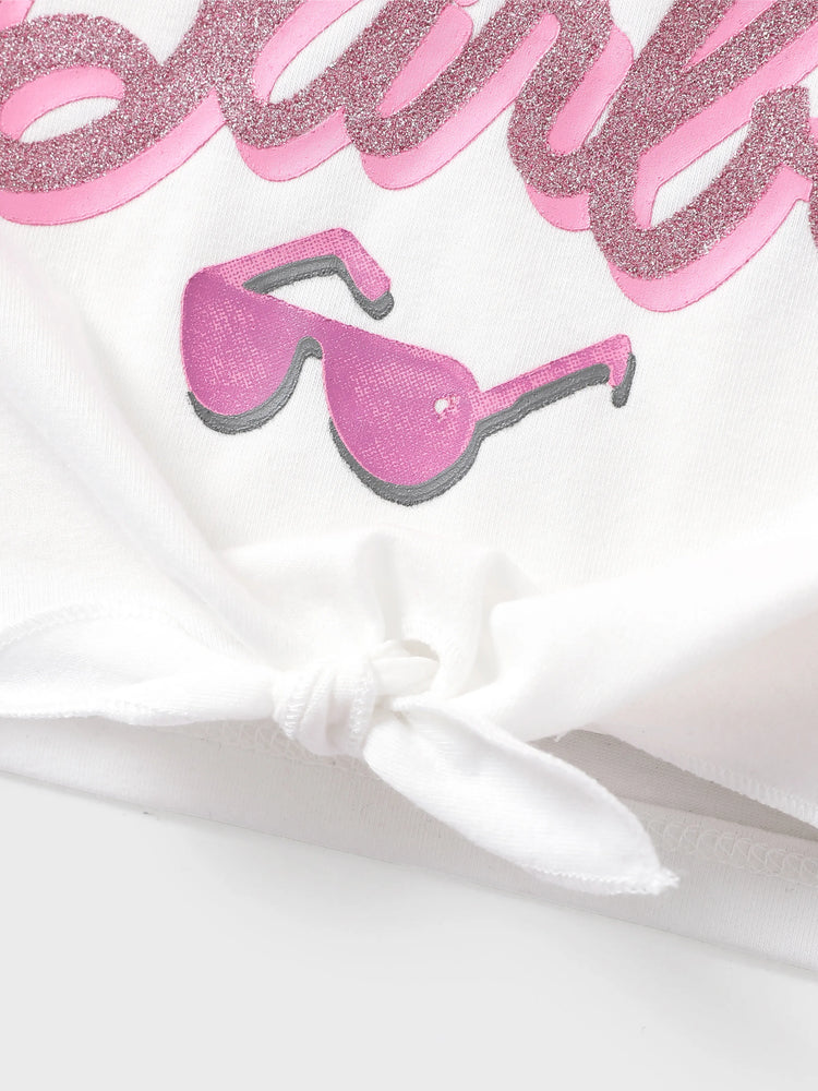 Ensemble débardeur et jupe crayon à imprimé alphabet pour petite fille, 2 pièces
 PinkyWhite