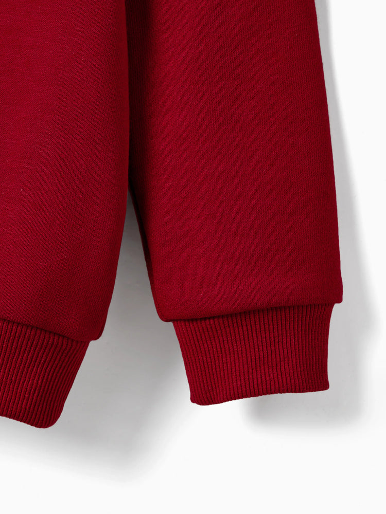 Ensembles de Noël assortis pour toute la famille, hauts à manches longues et robes en velours bordeaux