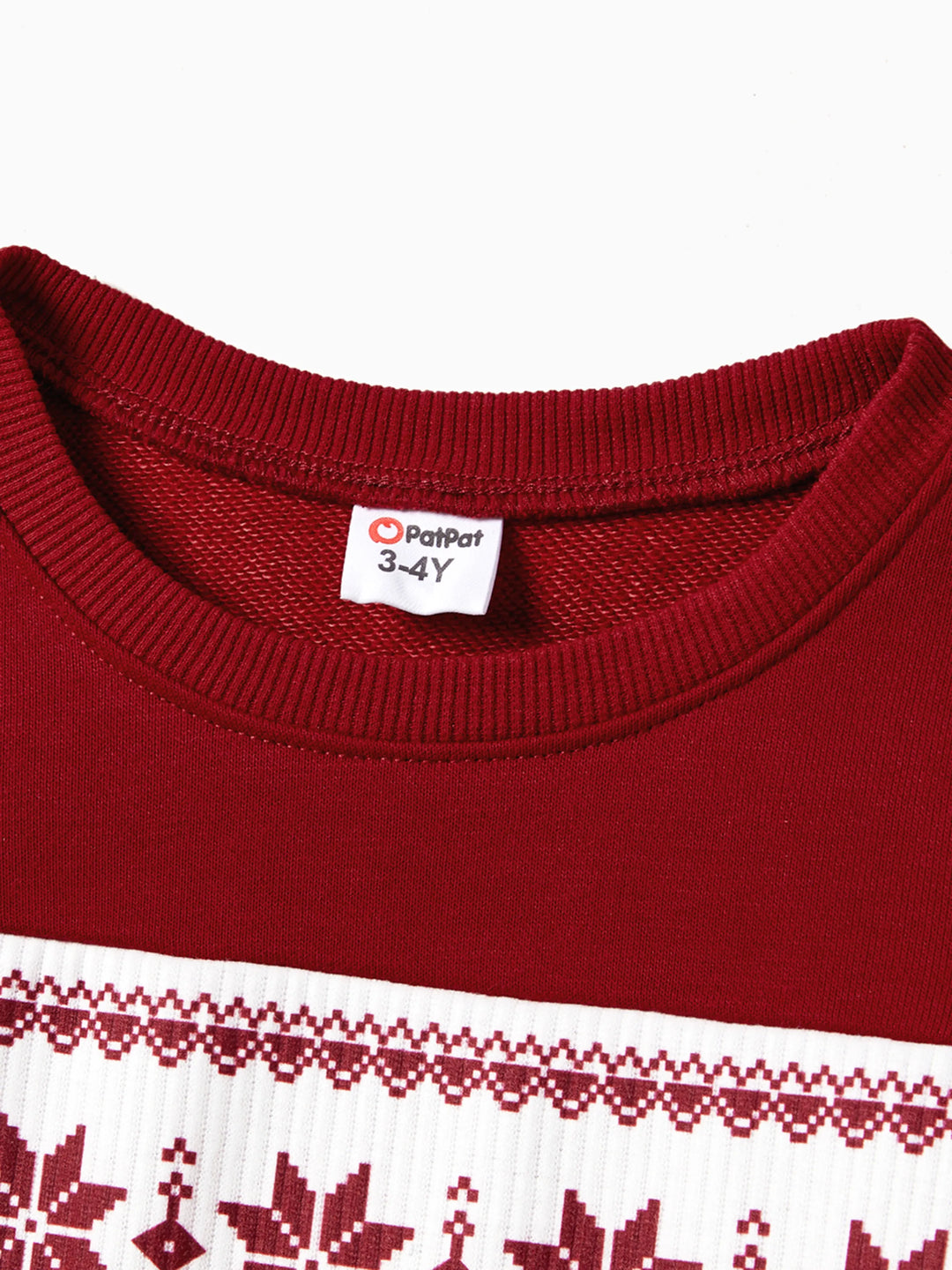 Conjuntos navideños familiares de blusas de manga larga con bloques de color y vestidos de terciopelo burdeos