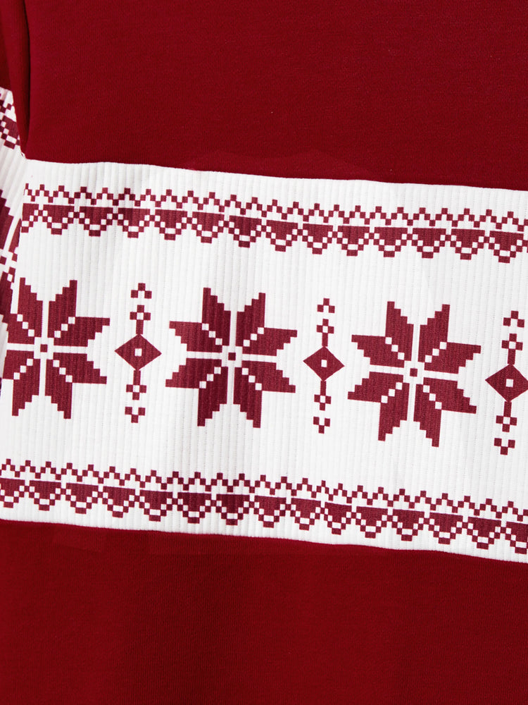 Ensembles de Noël assortis pour toute la famille, hauts à manches longues et robes en velours bordeaux