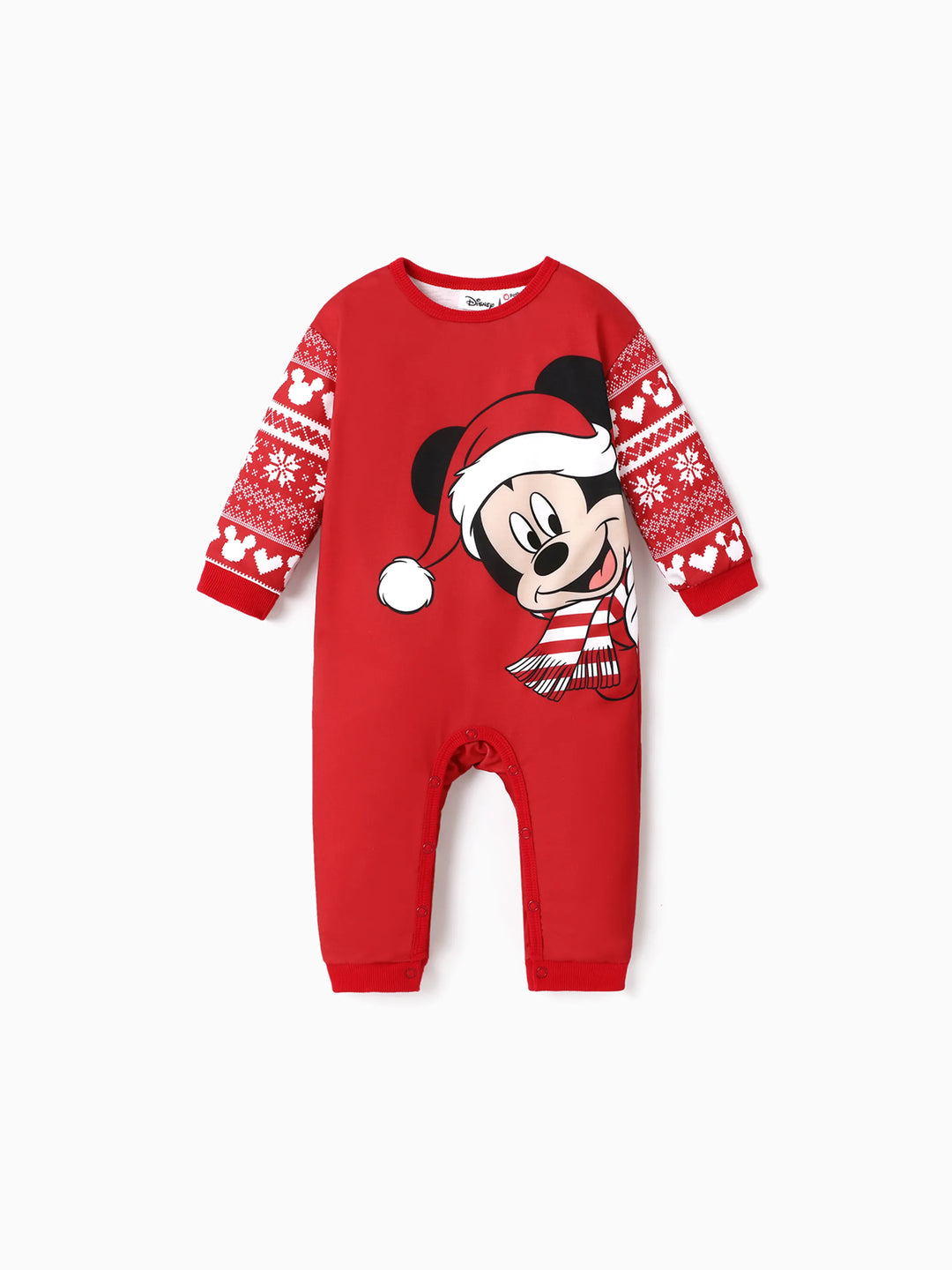 Haut à capuche à manches longues et imprimé personnages de Noël Disney Mickey et ses amis, rouge