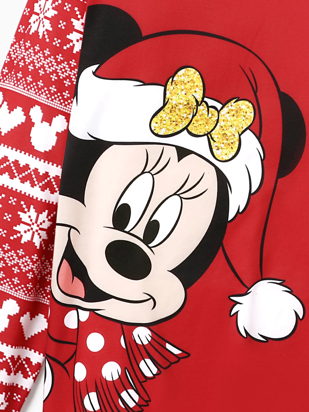 Haut à capuche à manches longues et imprimé personnages de Noël Disney Mickey et ses amis, rouge