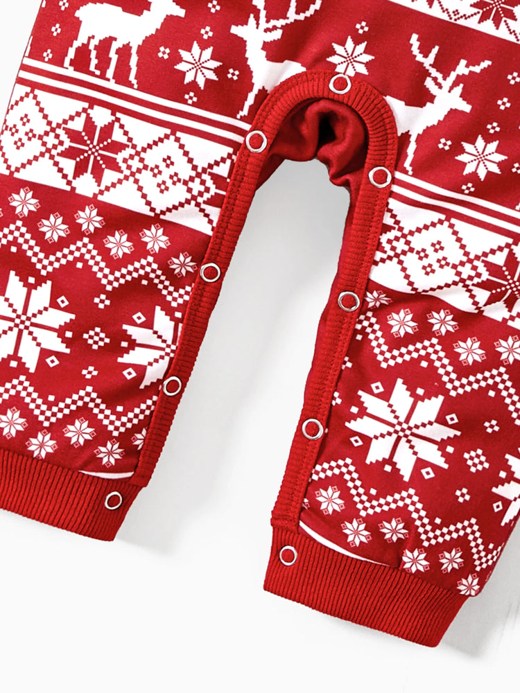 Hauts à manches longues imprimés pour la famille, assortis à Noël, thème festival, rouge