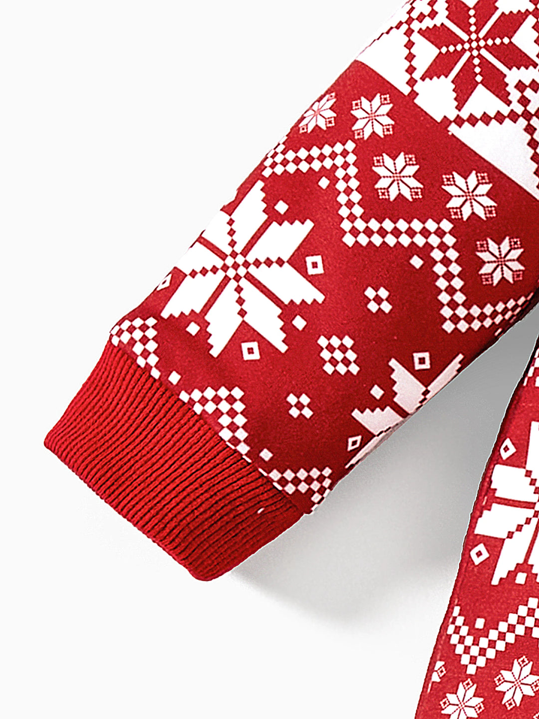 Weihnachts-Familienoberteile, Polyester-Mischung, Langarm, Unisex Freizeit-Weihnachtsmuster rot
