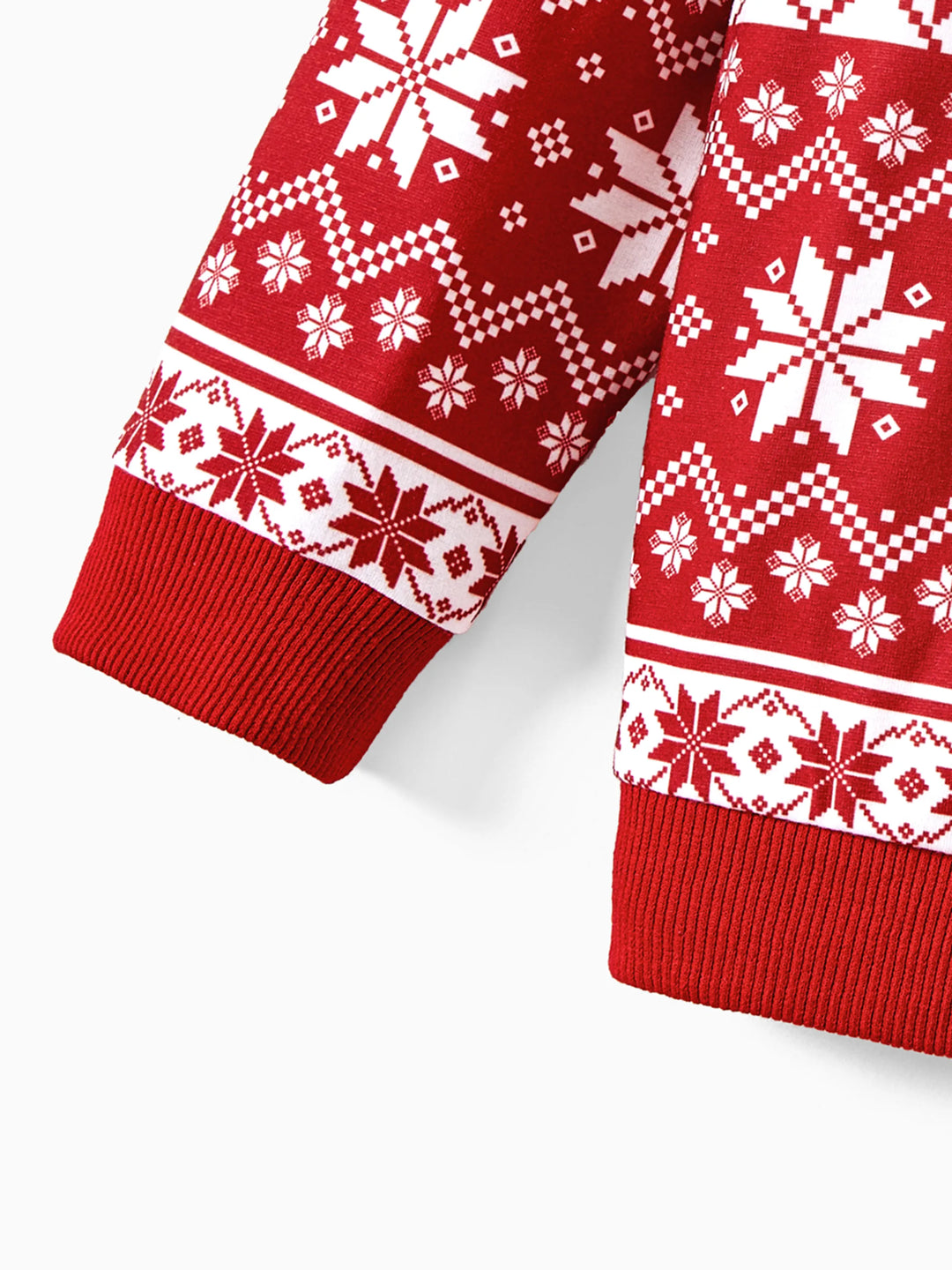 Weihnachts-Familienoberteile, Polyester-Mischung, Langarm, Unisex Freizeit-Weihnachtsmuster rot