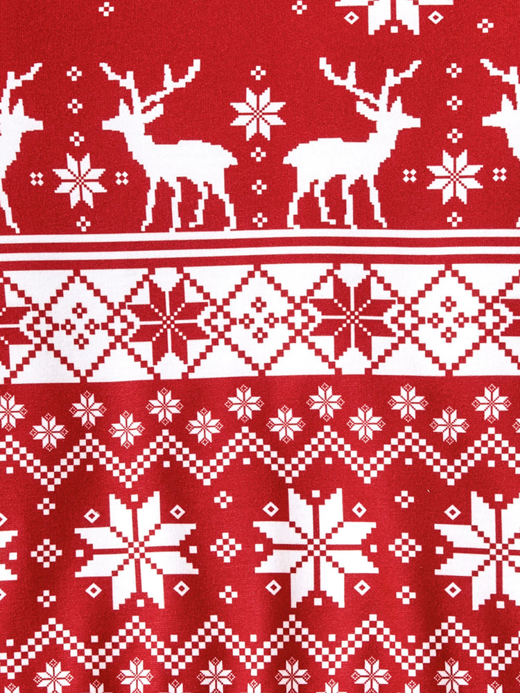 Hauts à manches longues imprimés pour la famille, assortis à Noël, thème festival, rouge