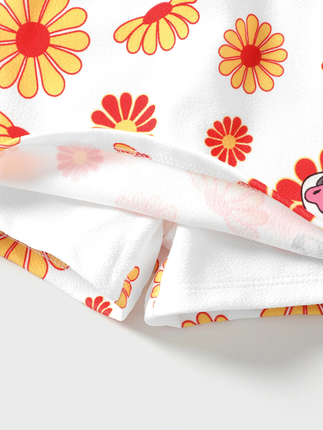 Ensemble 2 pièces Disney Princesse Vaiana pour petite fille : haut dos nu et jupe fleurie, blanc