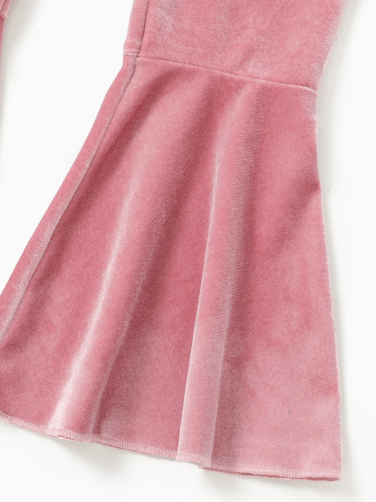 Toddler Girl Avant-garde Horn Edge Sweatpants Mauve Pink