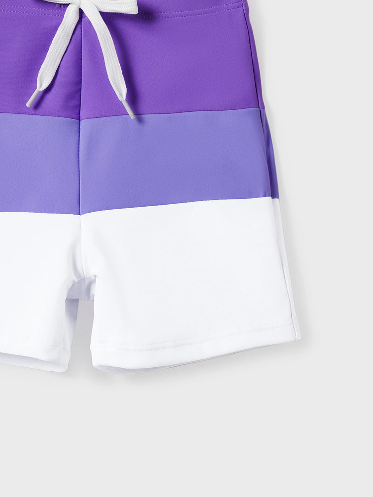 Traje de baño familiar de una pieza con nudo lateral y un solo hombro (secado rápido) ColorBlock