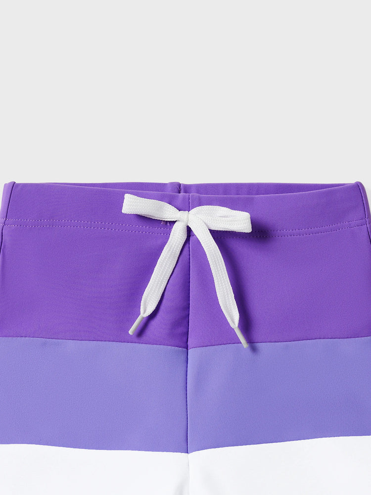 Daddy & Son Color-block Swim Trunks (Quick-Dry) ColorBlock