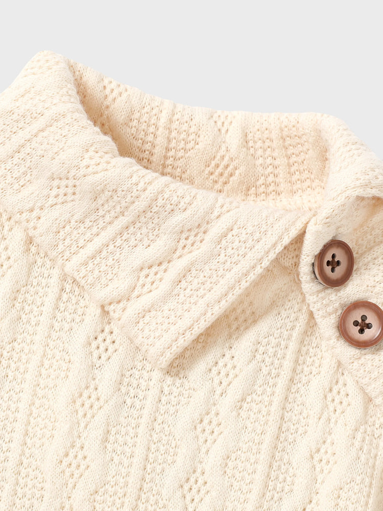 Robe/jupe à revers boutonnés de couleur unie pour bébé fille, abricot