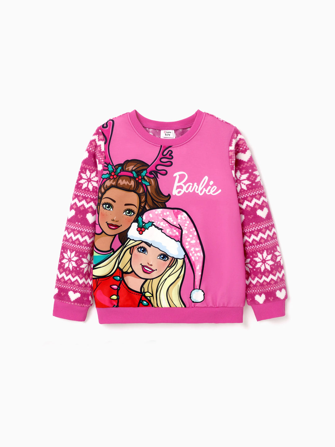 Barbie Kid Girl Weihnachten Charakter Print Langarm-Sweatshirt rosa