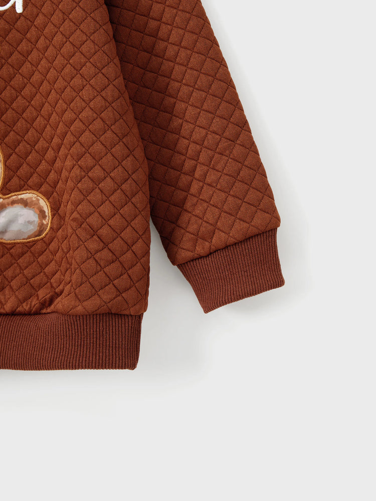 Hauts à manches longues à imprimé ours assortis pour la famille, blocs de couleurs