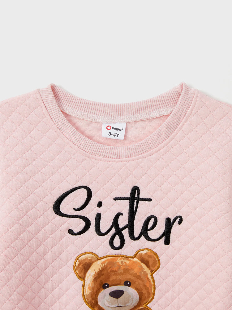 Hauts à manches longues à imprimé ours assortis pour la famille, blocs de couleurs