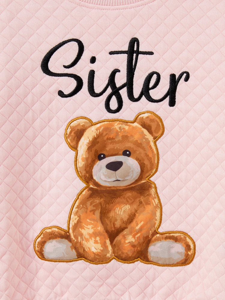 Hauts à manches longues à imprimé ours assortis pour la famille, blocs de couleurs