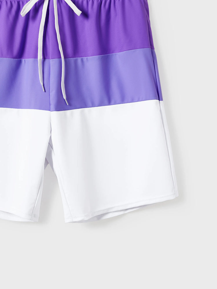 Traje de baño familiar de una pieza con nudo lateral y un solo hombro (secado rápido) ColorBlock