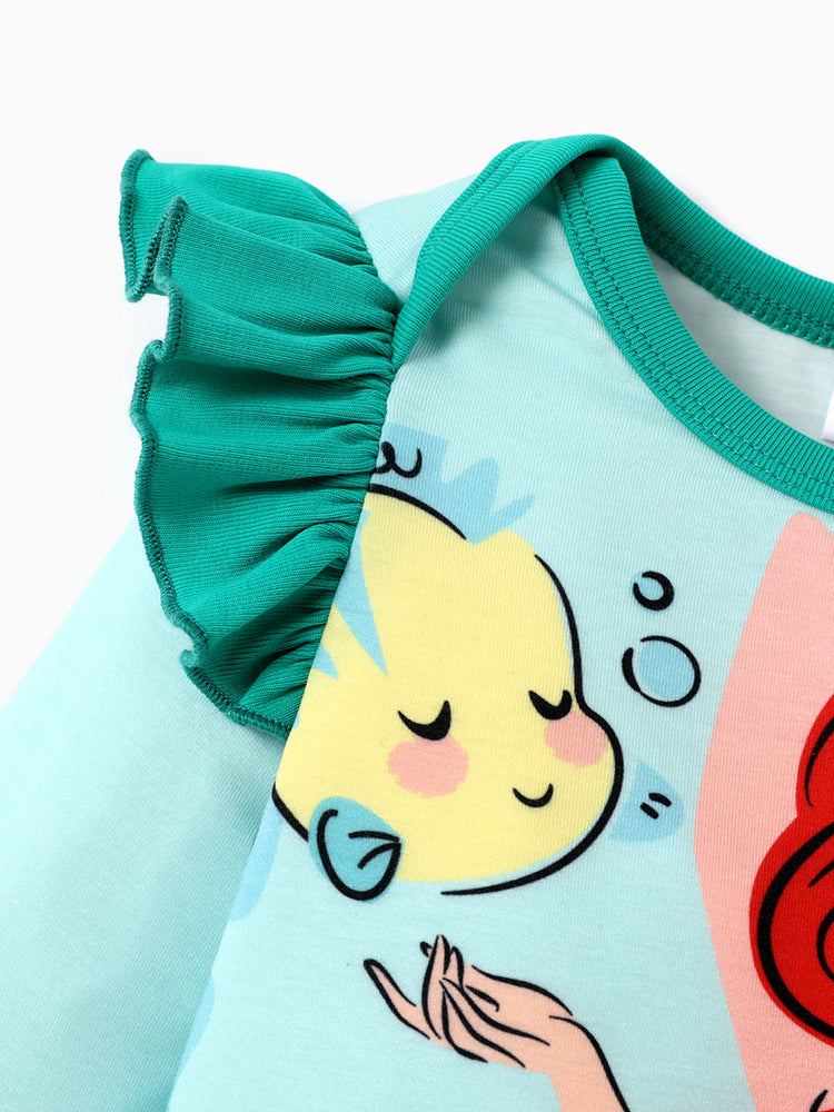 Combinaison à volants imprimée Disney Princess Naia™ Ariel pour bébé fille, verte