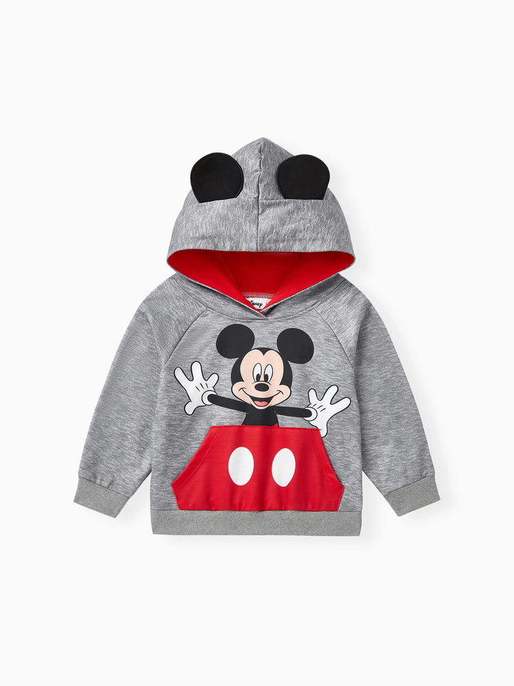 Disney Mickey and Friends Toddler Boy Mickey Character Stereo Ear Hoodies Dark Grey