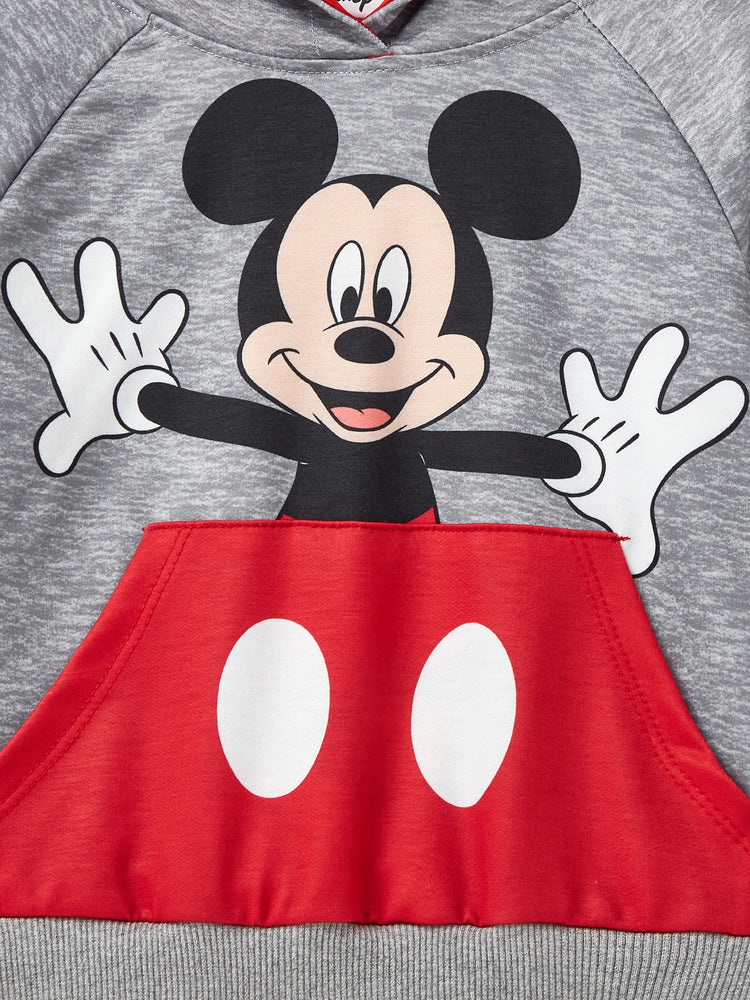 Disney Mickey and Friends Toddler Boy Mickey Character Stereo Ear Hoodies Dark Grey