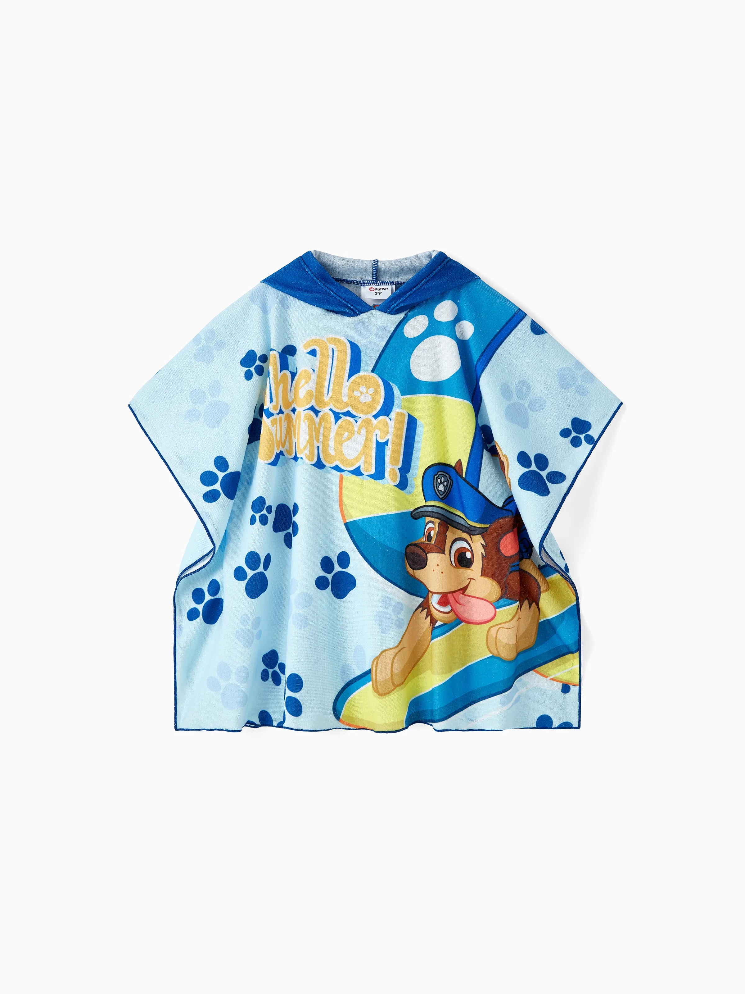 PAW Patrol Chase/Skye Hooded Swimming Towel PAW Patrol Chase Skye hooded swimming towel for toddler boys and girls in blue