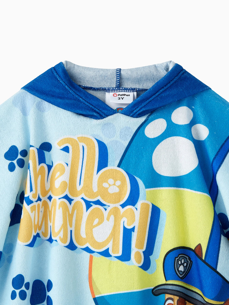 Toalla de baño con capucha azul de la Patrulla Canina para niño pequeño Chase