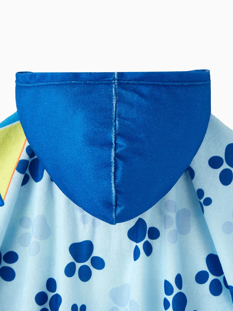 Toalla de baño con capucha azul de la Patrulla Canina para niño pequeño Chase