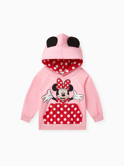 Disney Mickey and Friends Toddler Girl Minnie Character Stereo Ear Hoodies Pink