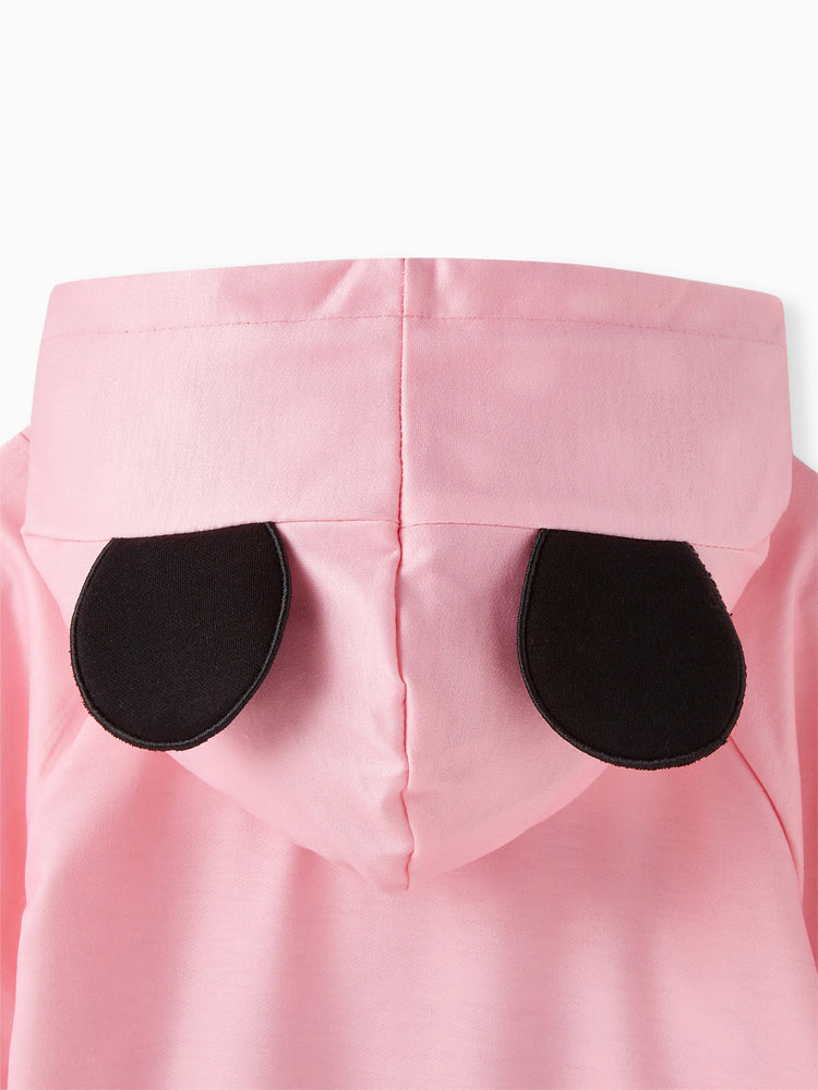 Disney Mickey and Friends Toddler Girl Minnie Character Stereo Ear Hoodies Pink