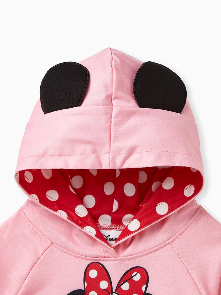 Disney Mickey and Friends Toddler Girl Minnie Character Stereo Ear Hoodies Pink