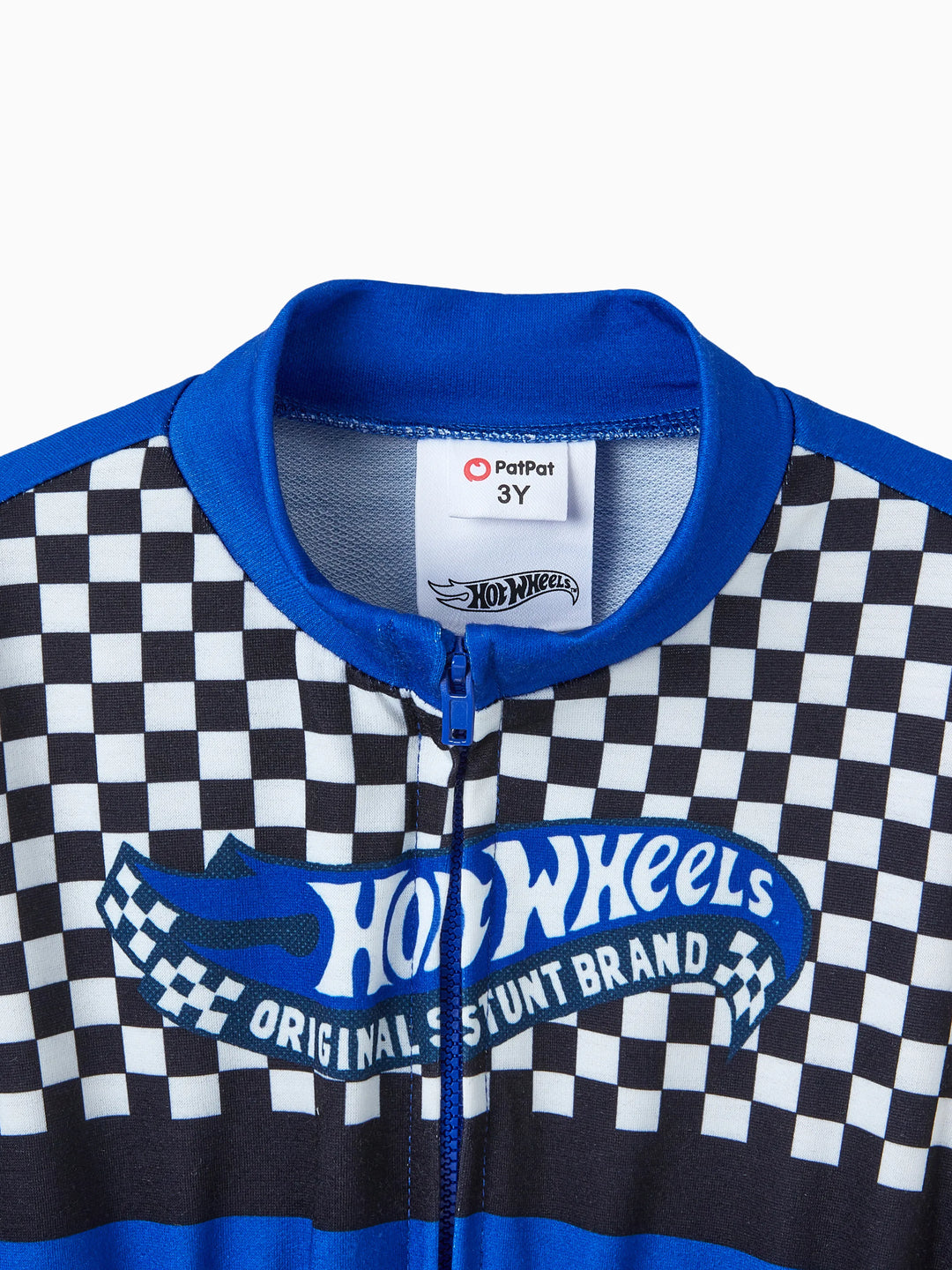 Hot Wheels Toddler Boy Colorblock Logo-Print Langärmeliger Renn-Jumpsuit blau