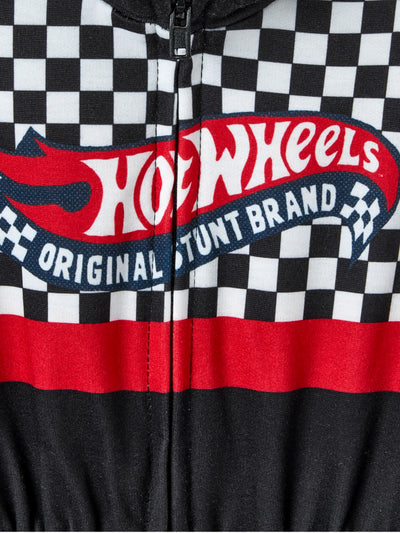 Hot Wheels Toddler Boy Colorblock Logo Print Long-sleeve Racing Jumpsuit Black