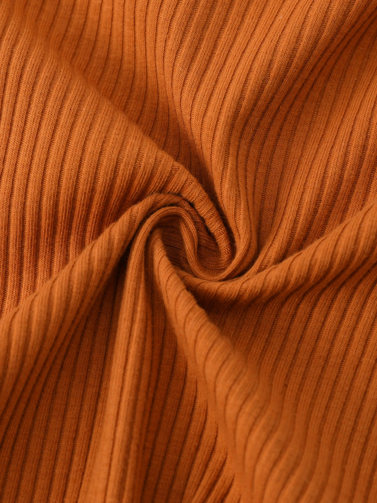 Ensemble 3 pièces pour bébé fille, barboteuse à volants brodée style ours, jupe à carreaux et bandeau, marron