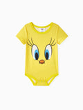 Looney Tunes Kurzarm-Naia™-Strampler mit Tierdruck für Jungen/Mädchen gelb